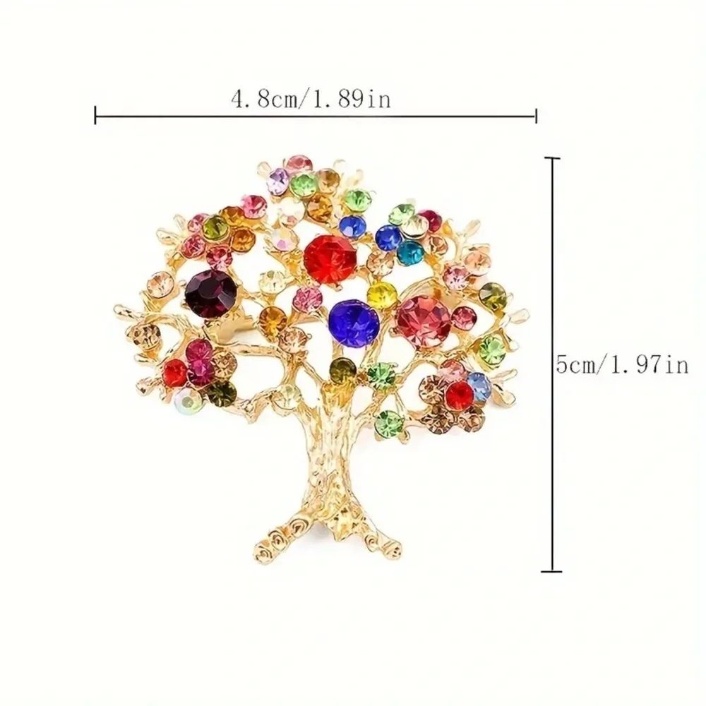 Sparkling Rhinestone Tree Brooch – Colorful Pin for Outfits, Bags & Gifts 🎄 - Picture 4 of 7